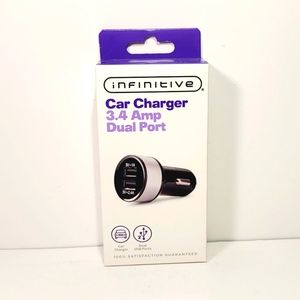 Infinitive Car Charger 3.4 Amp Dual Port New in Box